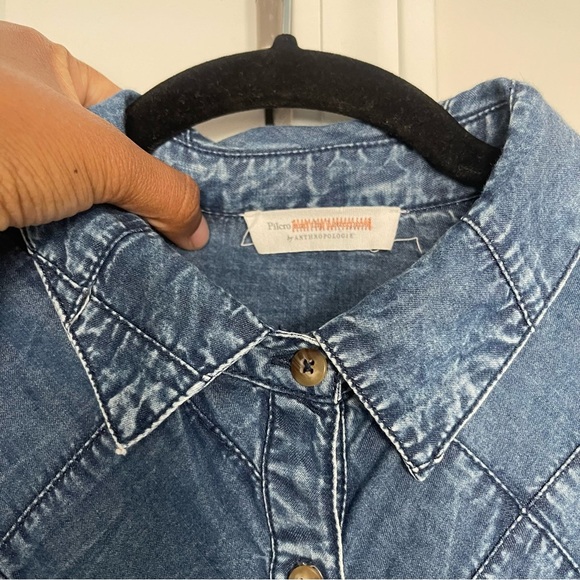 Pilcro and the Letter Press Quilted Denim Buttondown Shirt - Picture 4 of 8